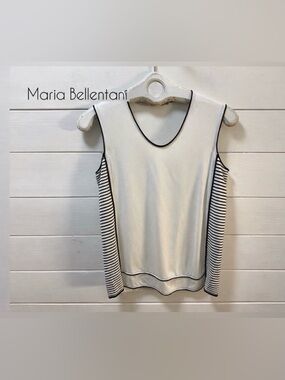 MARIA BELLENTANI – Sleeveless V-Neck Top – Made in Italy – Estimated Size S
